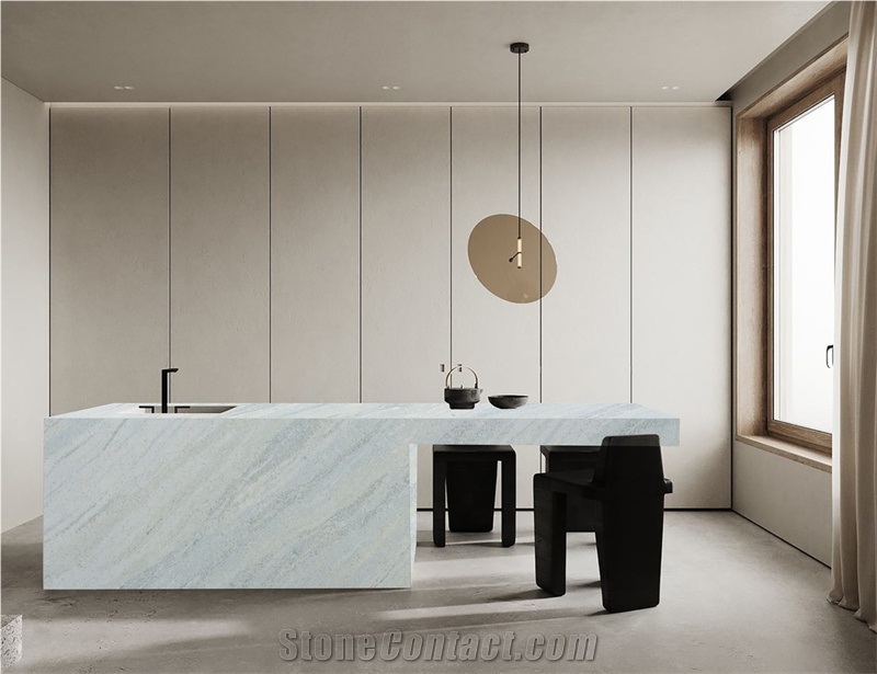 GOLDTOP OEM/ODM 6039 Blue Crystal Quartz Slabs