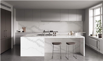 Polished Custom Premium Quality Quartz Kitchen Countertops