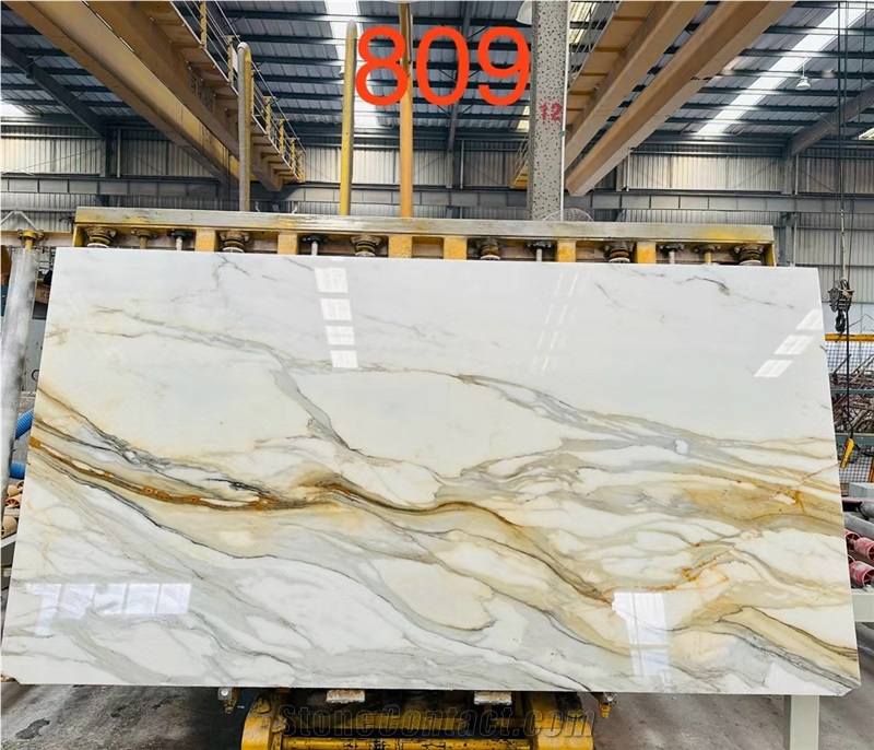 GOLDTOP ODM/OEM Calacatta Gold Marble Slabs For Hotel