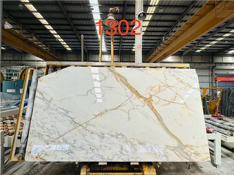 GOLDTOP ODM/OEM Calacatta Gold Marble Slabs For Hotel
