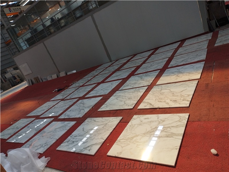 Goldtop OEM Natural Calacatta White Marble Floor Tiles