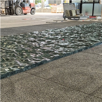 Luxury Wave Surface Prada Green Marble 3D Wall Decor Panels