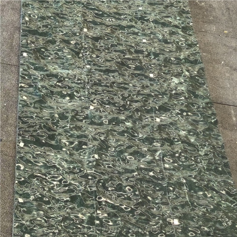 Luxury Wave Surface Prada Green Marble 3D Wall Decor Panels