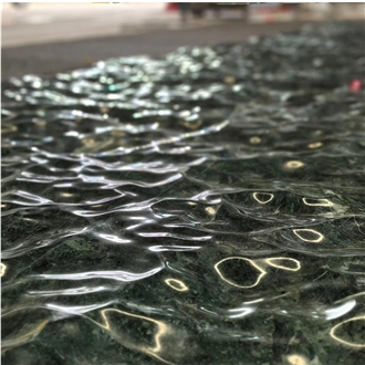 Luxury Wave Surface Prada Green Marble 3D Wall Decor Panels