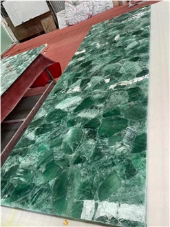 Green Quartz Gemstone Table Top Resin Tabletops