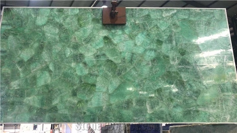 Green Quartz Gemstone Table Top Resin Tabletops