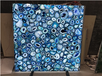 Blue Agate Semiprecious Stone Slabs