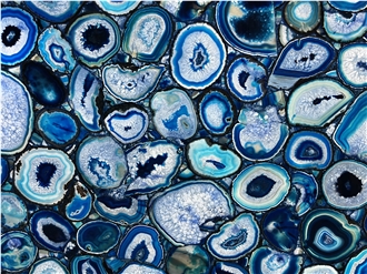 Blue Agate Semiprecious Stone Slabs