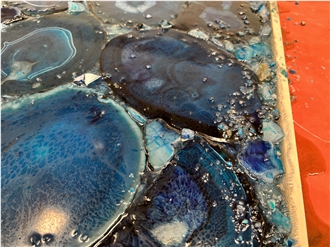 Blue Agate Semiprecious Stone Slabs