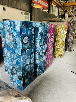 Blue Agate Semiprecious Stone Slabs