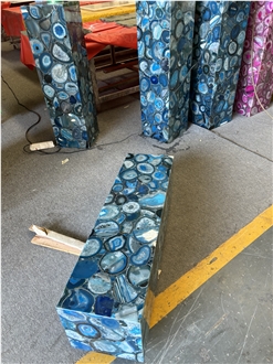 Blue Agate Semiprecious Stone Slabs