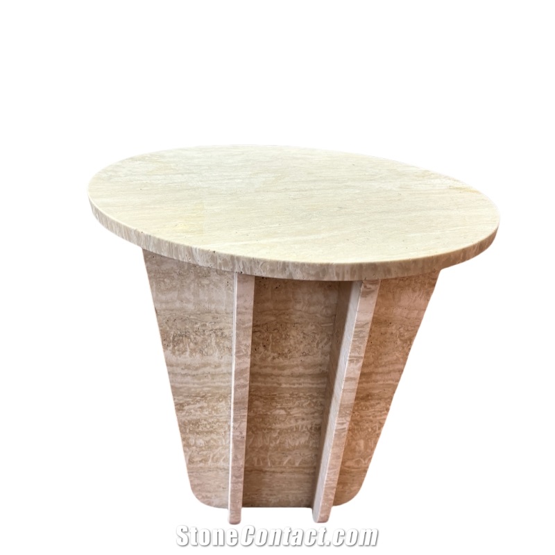 Beige Travertine Coffee Table For Living Room