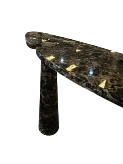 Console Marble Table Of Crescent-Shaped