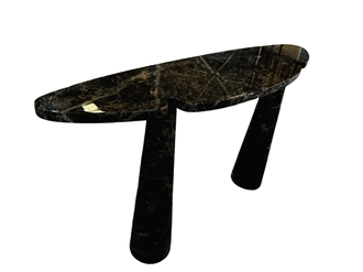 Console Marble Table Of Crescent-Shaped