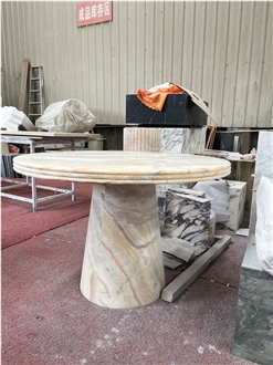 HRST Luxury Onyx Round Dining Table For Living Room