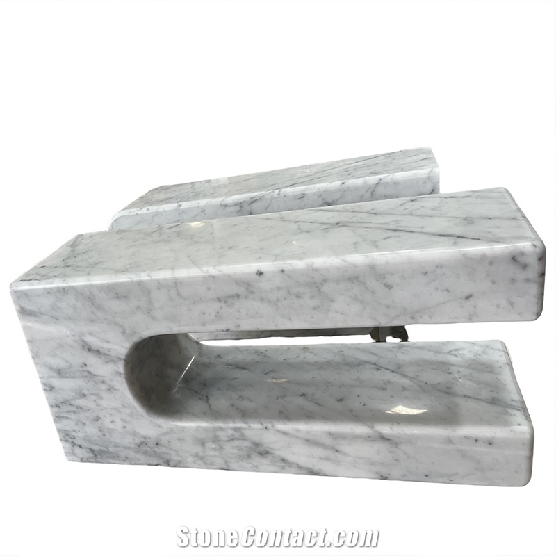 Marble Console Table With Carrara Marble