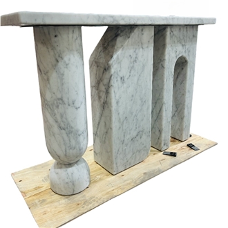 Marble Console Table With Carrara Marble