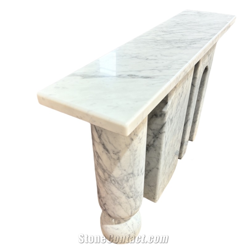 Marble Console Table With Carrara Marble