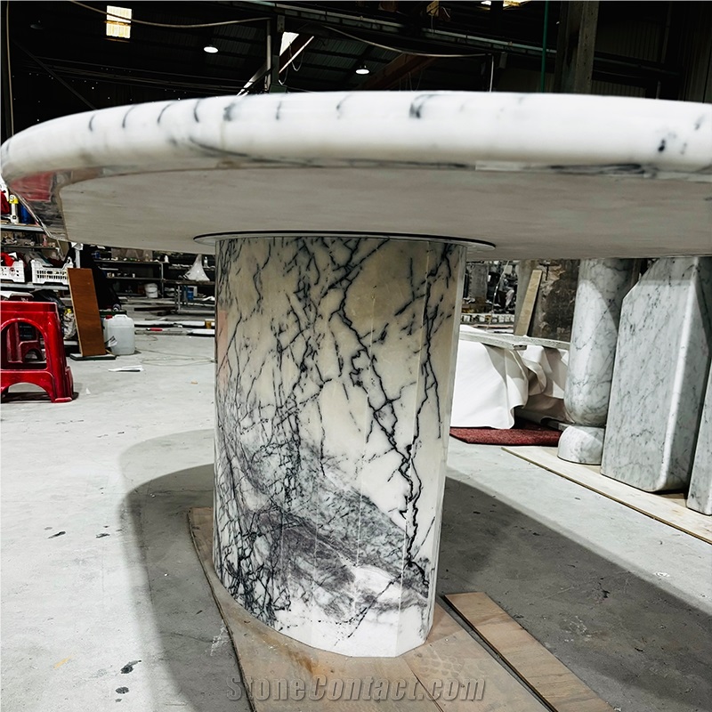 Stone Dining Table Of Milas Lilac Marble