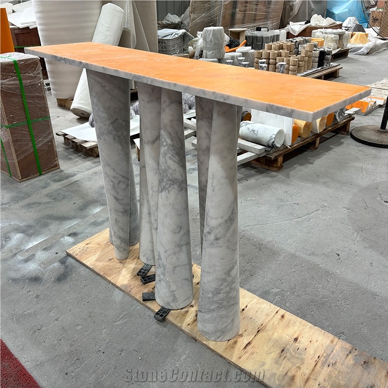 Stone Table Of White Carrara For Home