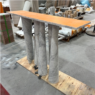 Stone Table Of White Carrara For Home