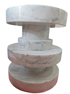 White Marble Side Table For Carrara