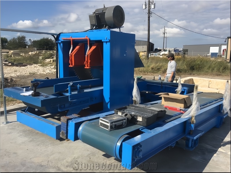 Thin Stone Veneer Saw With Dual Blades