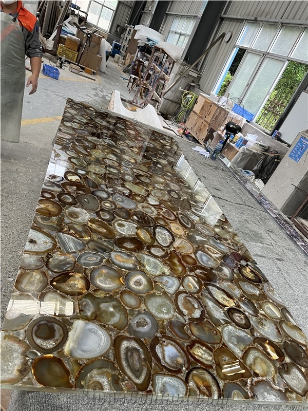 Brown Agate Semiprecious Slabs Translucent Stone Slabs