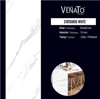 Statuario White Porcelain Slabs