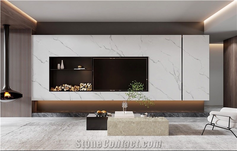 3D Calacatta Engineered  Marble Stone Slabs
