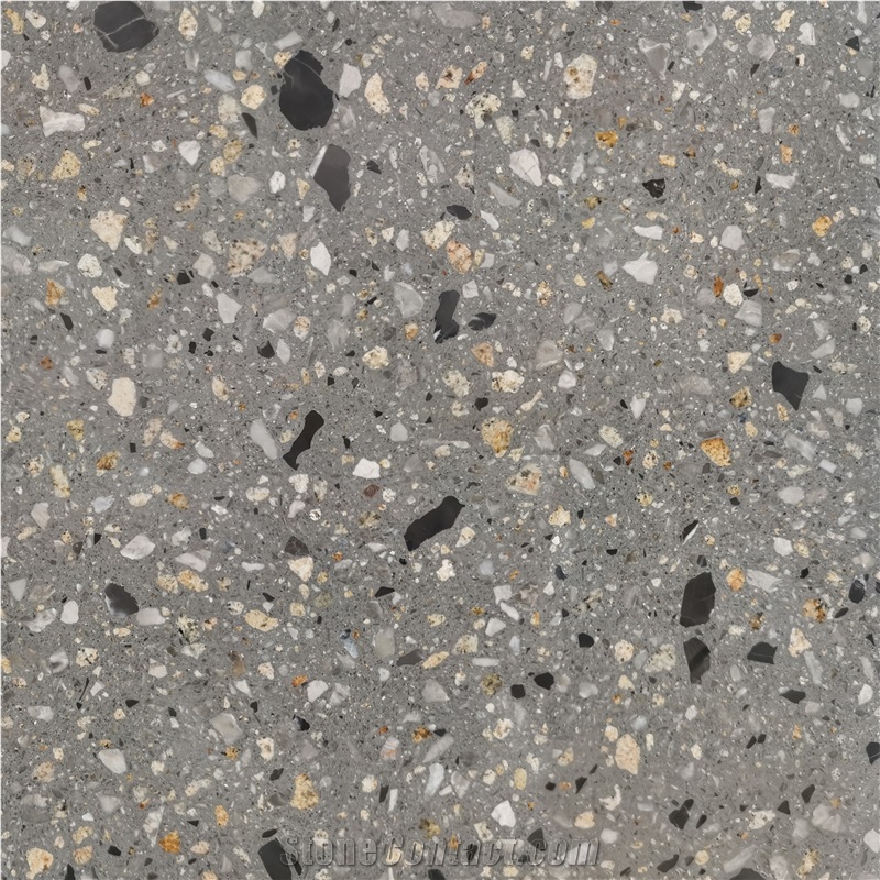 Black Terrazzo Slabs And Floor Tiles