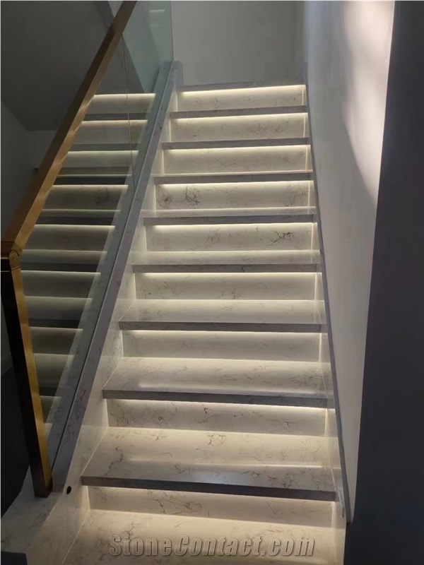 Calacatta Artificial Marble Spiral Stairs