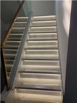Calacatta Artificial Marble Spiral Stairs