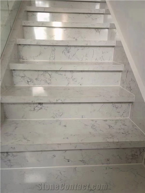 Calacatta Artificial Marble Spiral Stairs