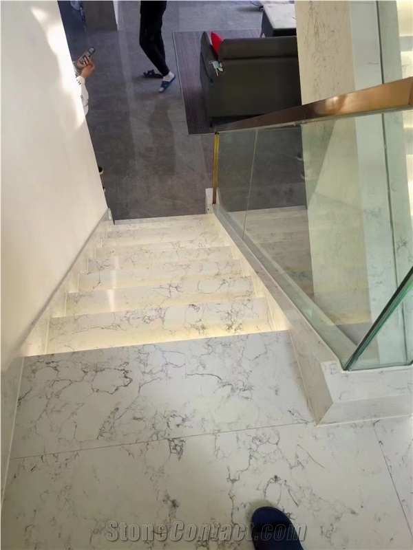 Calacatta Artificial Marble Spiral Stairs