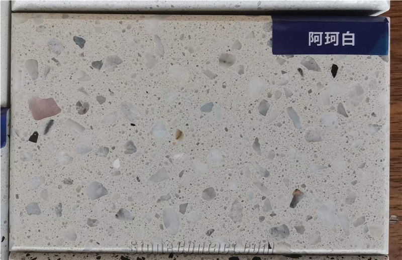 Cheap Artificial Matt White Terrazzo Floor Tiles