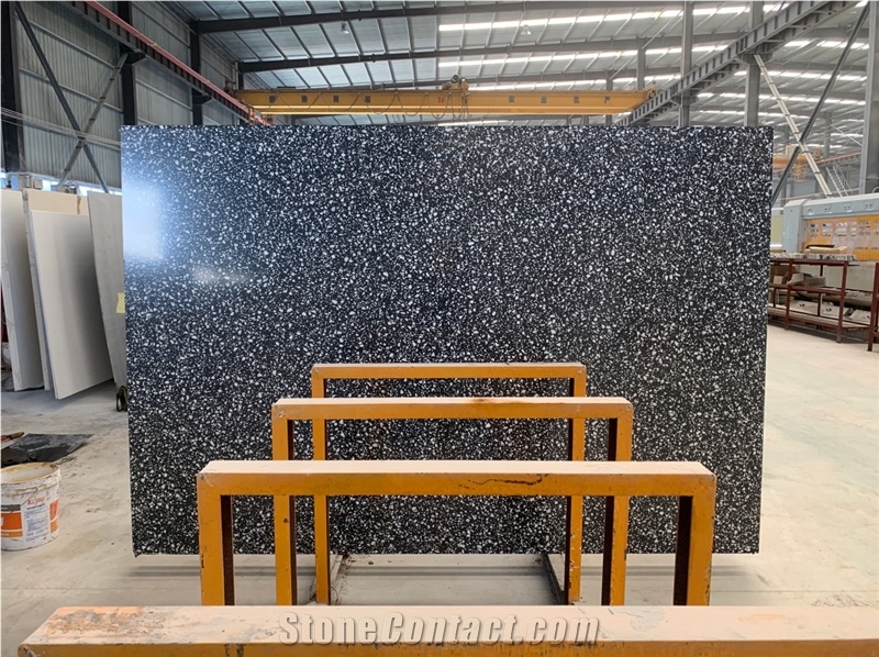 Polished Glazed Low Silicon Terrazzo Slabs, Floor Tiles