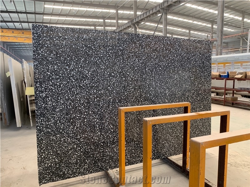 Polished Glazed Low Silicon Terrazzo Slabs, Floor Tiles