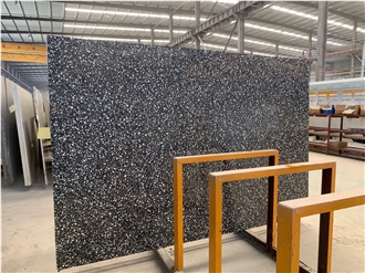 Polished Glazed Low Silicon Terrazzo Slabs, Floor Tiles