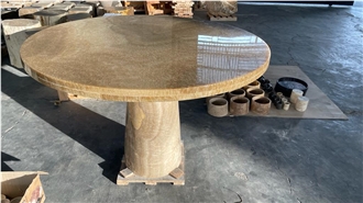 Honey Onyx Round Table