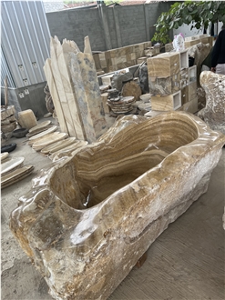 Natural Onyx Oval Bathtub