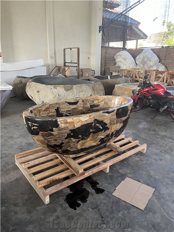 Petrified Wood Stone Free Standing Bathtub