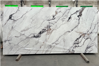 Full Body Printed Fendi White Quartz Slabs Full Body Printed Fendi White Quartz Slabs