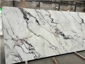 Full Body Printed Fendi White Quartz Slabs