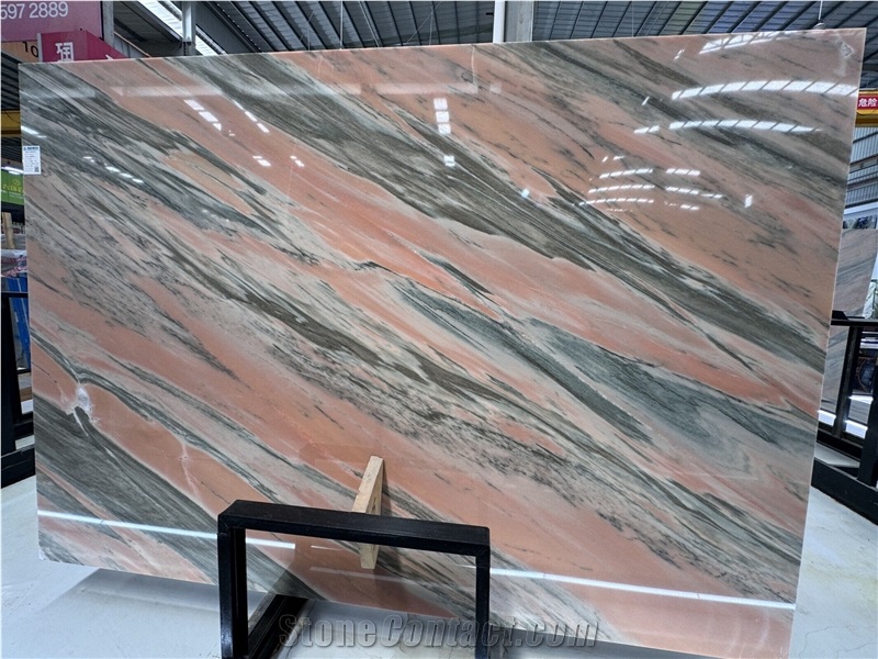 Natural Pink Crystal Marble Slabs For Sale