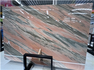 Natural Pink Crystal Marble Slabs For Sale