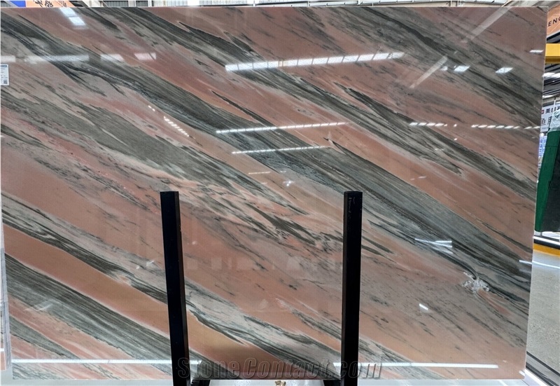 Natural Pink Crystal Marble Slabs For Sale