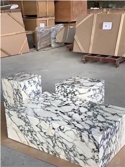 Luxury Marble Calacatta Viola Coffee Table For Hotel Decor