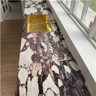 Prefab Luxury Italian Marble Calacatta Viola Kitchen Tops