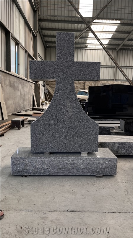 Gray Granite Cross American Style Headstone18